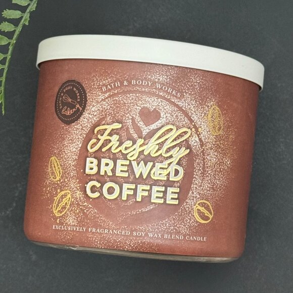 BBW Freshly Brewed Coffee Bath & Body Works 3 Wick Candle - Picture 5 of 10